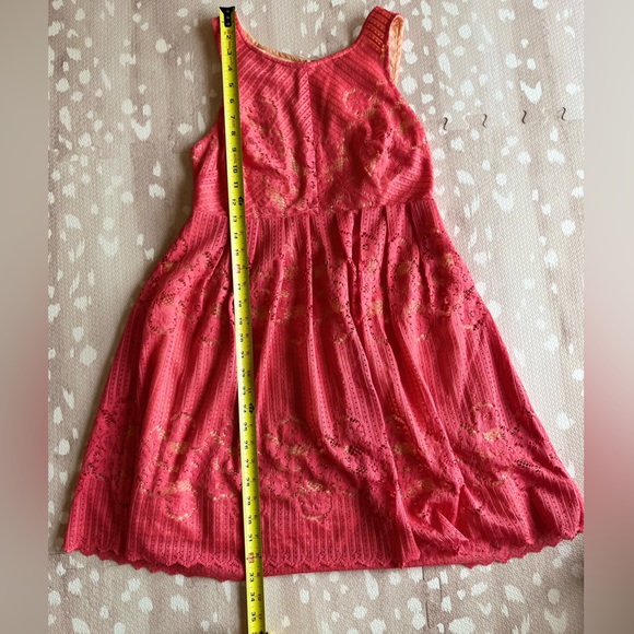 Free People Rocco Salmon Pink Lace Dress - Picture 4 of 4